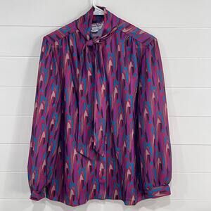 Anthony Richard’s Purple Vintage Blouse Button Down Shirt Women's Size 14 USA